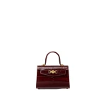 Versace Medusa '95 Small Croc-Effect Top-Handle in Burgundy | Totes & Top-Handle Bags | Coveti