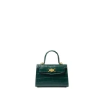 Versace Medusa '95 Small Croc-Effect Top-Handle in Green | Totes & Top-Handle Bags | Coveti