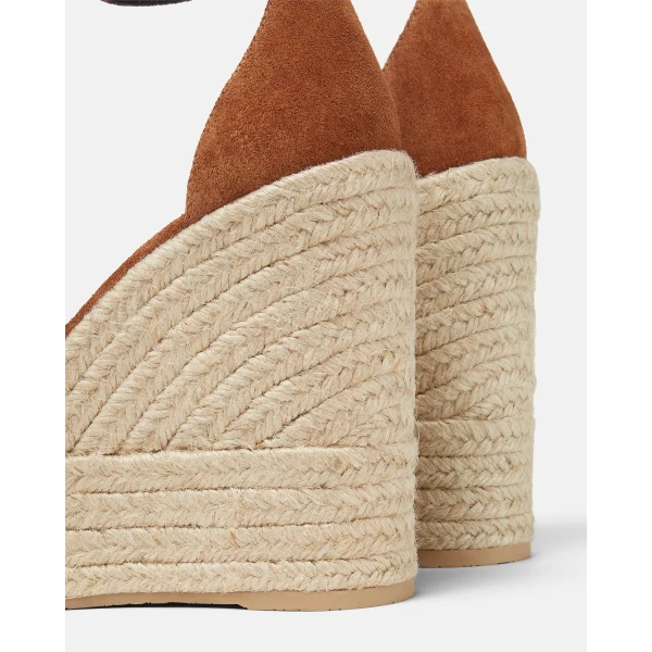 Versace Medusa '95 Suede Wedge Sandals 120 mm in Brown, view 6 | Sandals