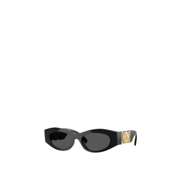 Versace Medusa Biggie Cat-Eye Sunglasses in Black and Gold | Sunglasses | Coveti