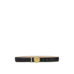 Versace Medusa Biggie Embellished Croc-Effect Belt 3 cm in Black and Gold | Belts | Coveti