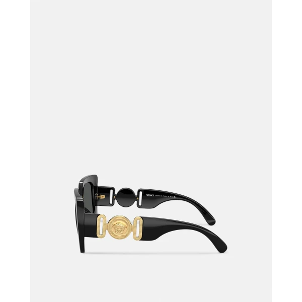 Versace Medusa Biggie Maxi Sunglasses in Black, view 3 | Sunglasses