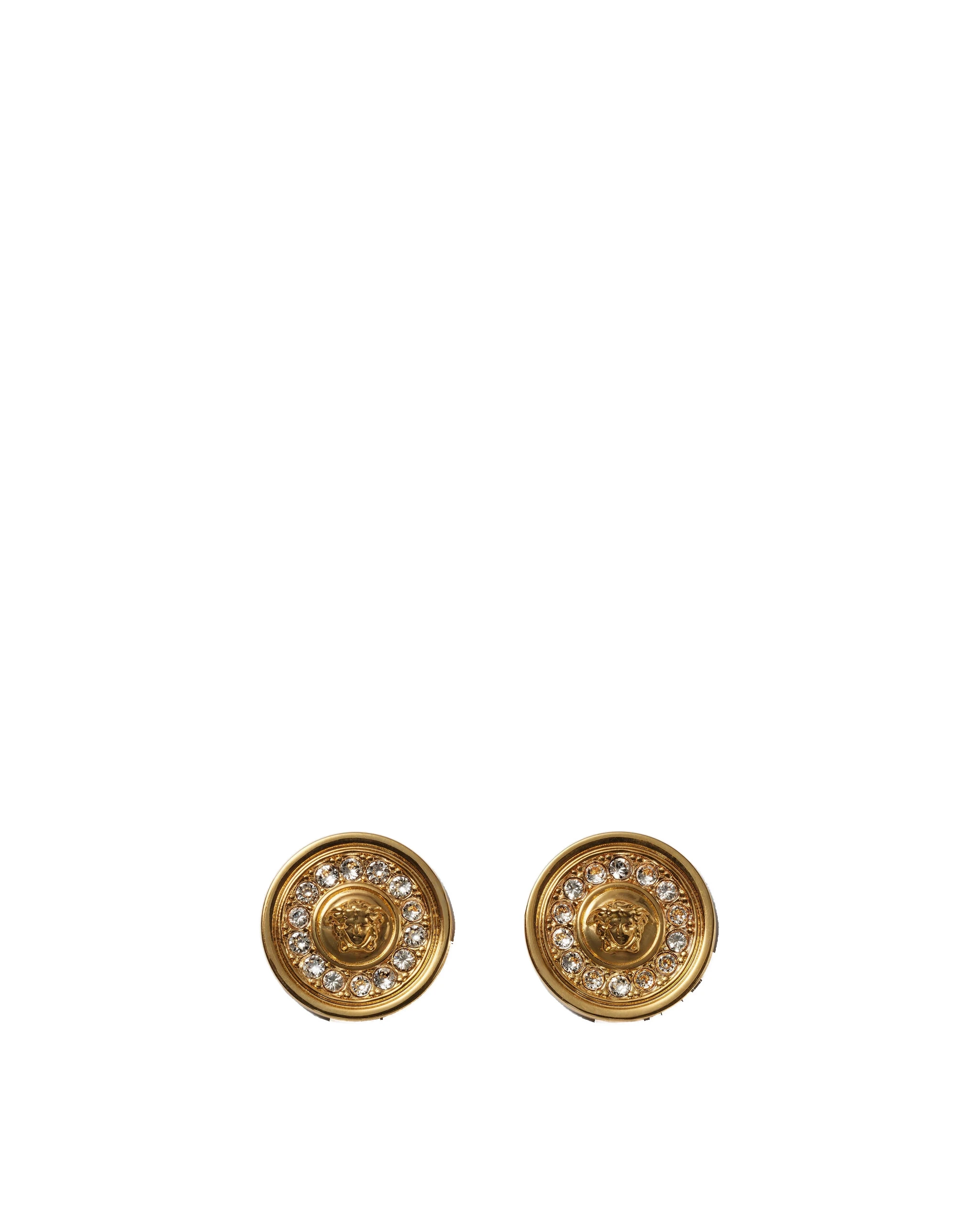 Versace Medusa Crystal Earrings in Gold Brass Versace Medusa Crystal Earrings in Gold Brass | Earrings | Coveti