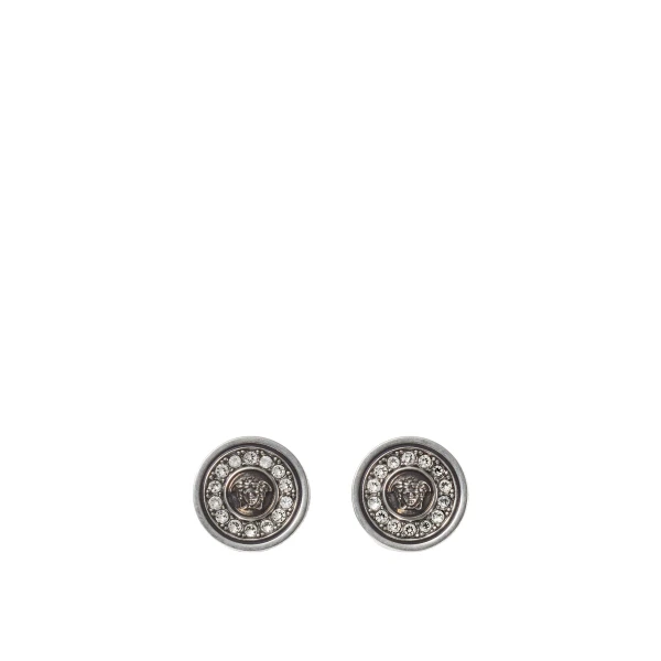 Versace Medusa Crystal Earrings in Silver | Earrings | Coveti