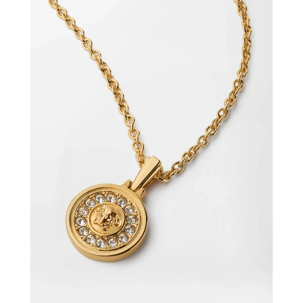 Versace Medusa Crystal Necklace in Gold, view 2 | Necklace