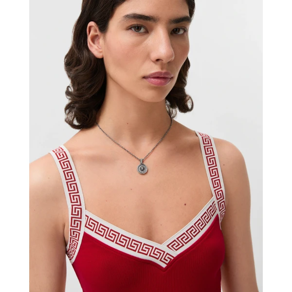 Versace Medusa Crystal Necklace in Silver, view 2 | Necklace