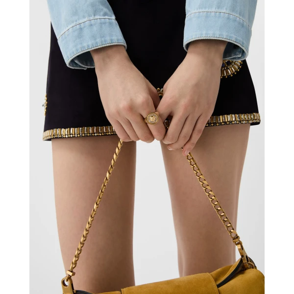 Versace Medusa Crystal Ring in Gold, view 2 | Rings