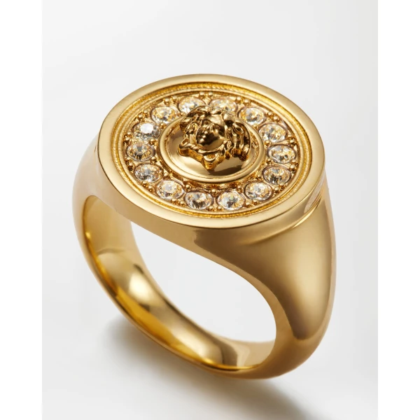 Versace Medusa Crystal Ring in Gold, view 3 | Rings