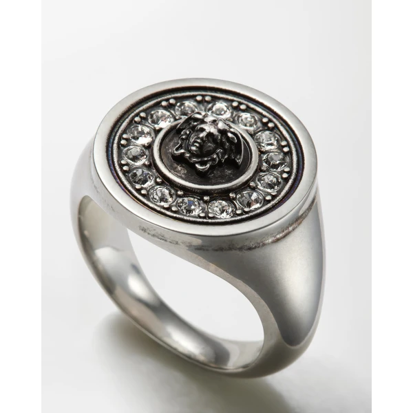 Versace Medusa Crystal Ring in Silver, view 3 | Rings