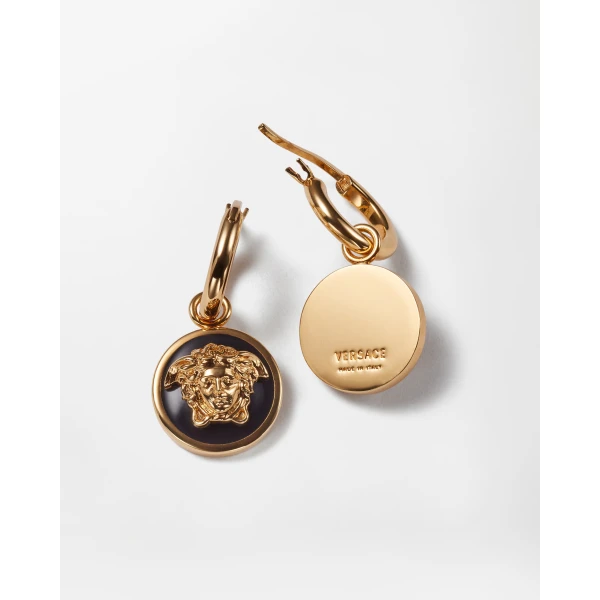 Versace Medusa Earrings in Black and Gold, view 3 | Earrings