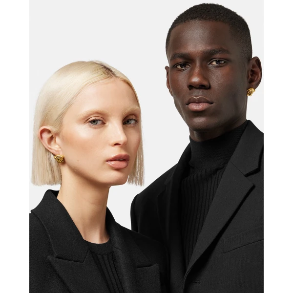 Versace Medusa Earrings in Light Gold, view 3 | Earrings