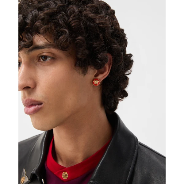 Versace Medusa Earrings in Red and Gold, view 4 | Earrings
