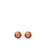 Versace Medusa Earrings in Red and Gold | Earrings | Coveti