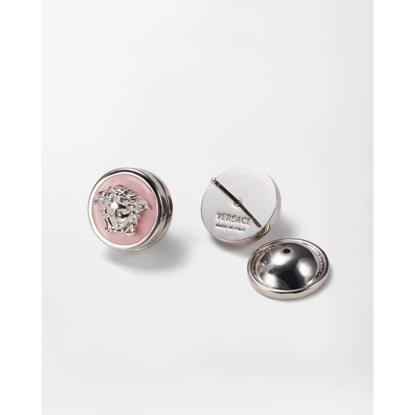 Versace Medusa Earrings in Silver and Pink, view 3 | Earrings