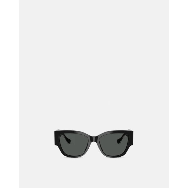 Versace Medusa Focus Cat-Eye Sunglasses in Black and Green, view 2 | Sunglasses