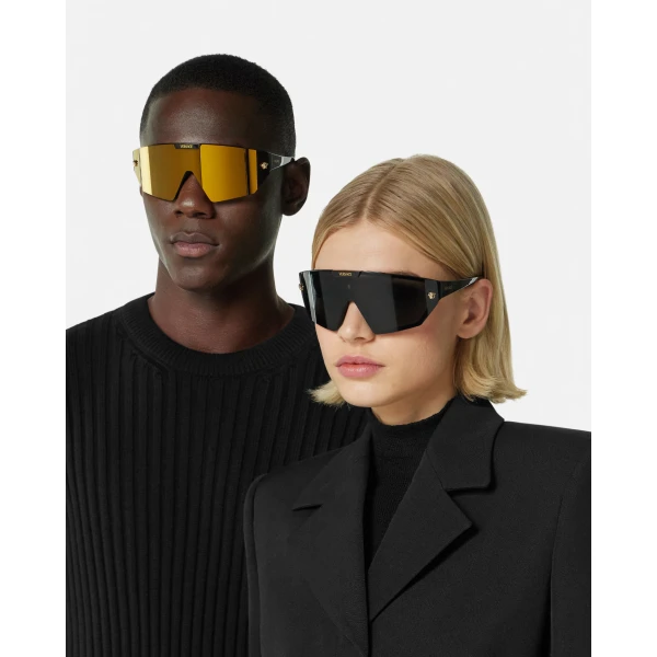 Versace Medusa Horizon Sunglasses in Black, view 3 | Sunglasses