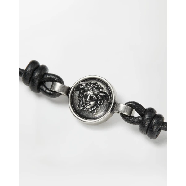 Versace Medusa Leather Bracelet in Black, Ref. 1B00K, view 2 | Bracelets