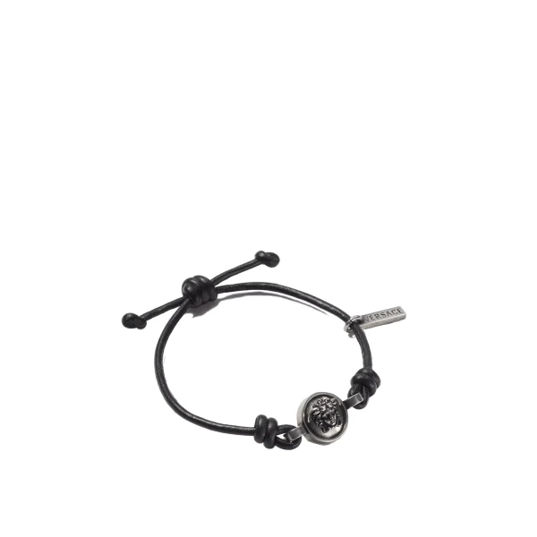 Versace Medusa Leather Bracelet in Black, Ref. 1B00K | Bracelets | Coveti