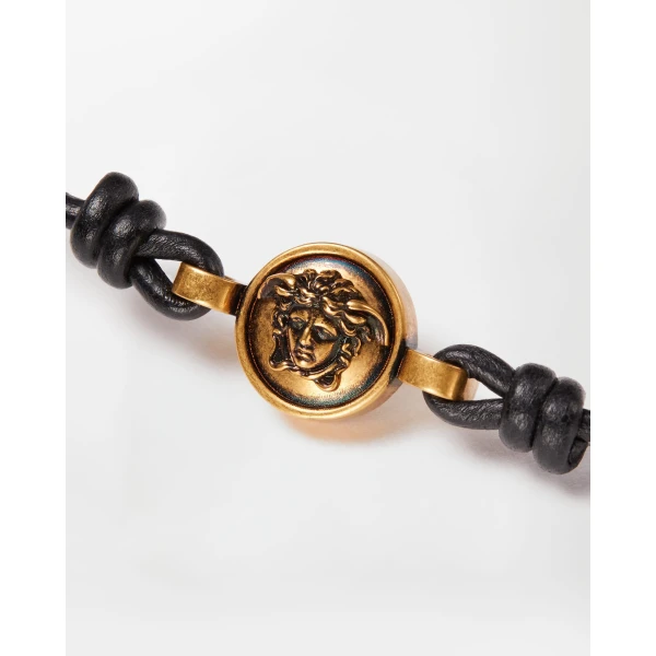 Versace Medusa Leather Bracelet in Black, Ref. 1B55J, view 3 | Bracelets
