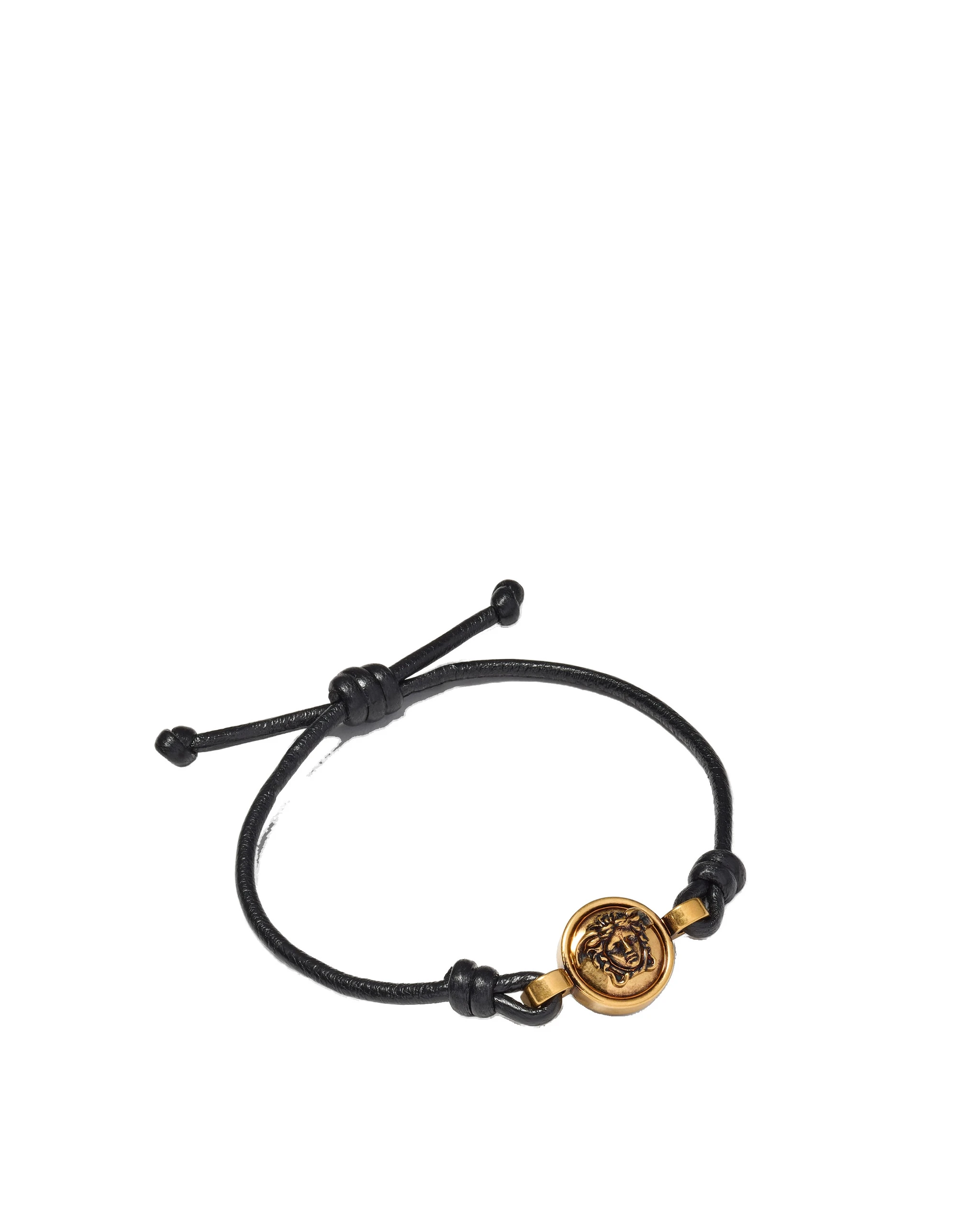 Versace Medusa Leather Bracelet in Black and Gold, Ref. 1A00637 Versace Medusa Leather Bracelet in Black and Gold, Ref. 1A00637 | Bracelets | Coveti