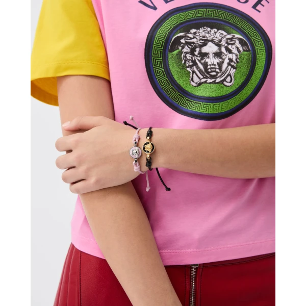 Versace Medusa Leather Bracelet in Black and Gold, Ref. 1A04575, view 4 | Bracelets