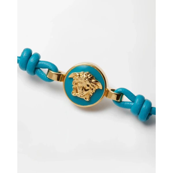 Versace Medusa Leather Bracelet in Light Blue, Ref. 1A04575, view 3 | Bracelets