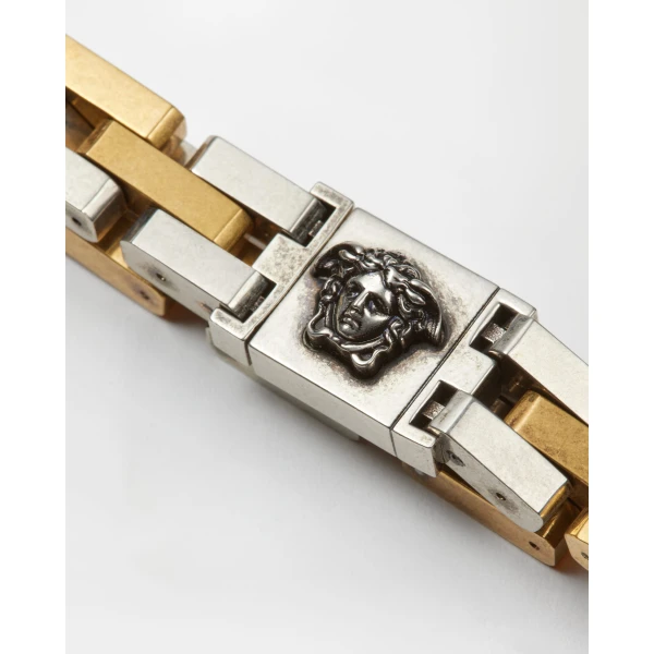 Versace Medusa Link Bracelet in Silver and Gold, view 3 | Bracelets