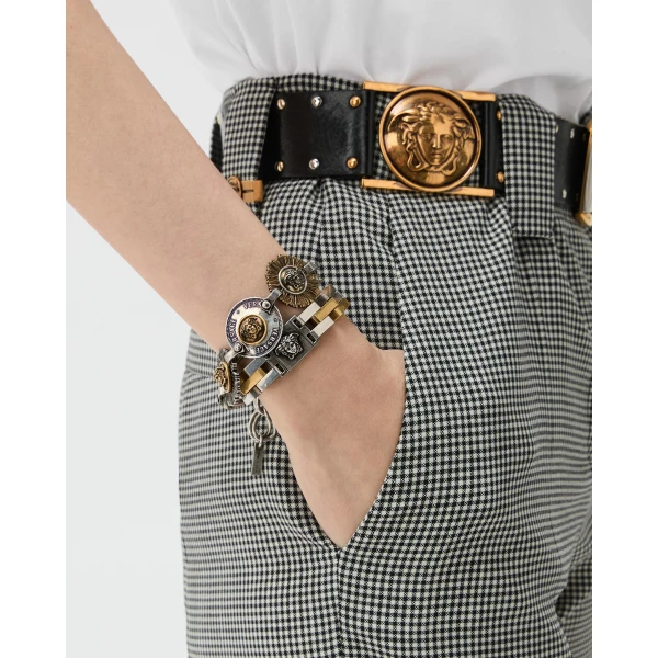 Versace Medusa Link Bracelet in Silver and Gold, view 4 | Bracelets