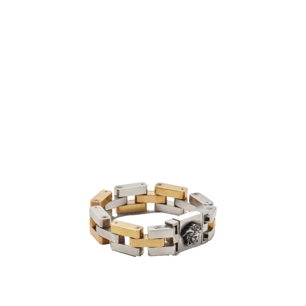 Versace Medusa Link Bracelet in Silver and Gold | Bracelets | Coveti