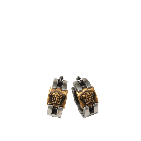 Versace Medusa Link Earrings in Silver and Gold | Earrings | Coveti
