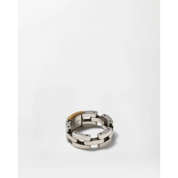 Versace Medusa Link Ring in Silver and Gold, view 4 | Rings