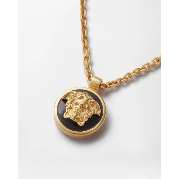 Versace Medusa Necklace in Black and Gold, view 3 | Necklace