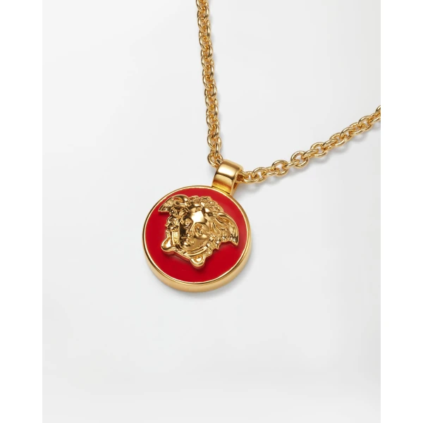 Versace Medusa Necklace in Red and Gold, view 2 | Necklace