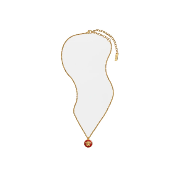 Medusa Necklace in Red and Gold