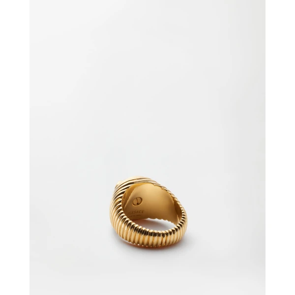 Versace Medusa Ring in Black and Gold, view 4 | Rings