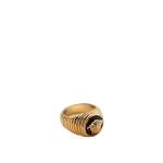 Versace Medusa Ring in Black and Gold | Rings | Coveti