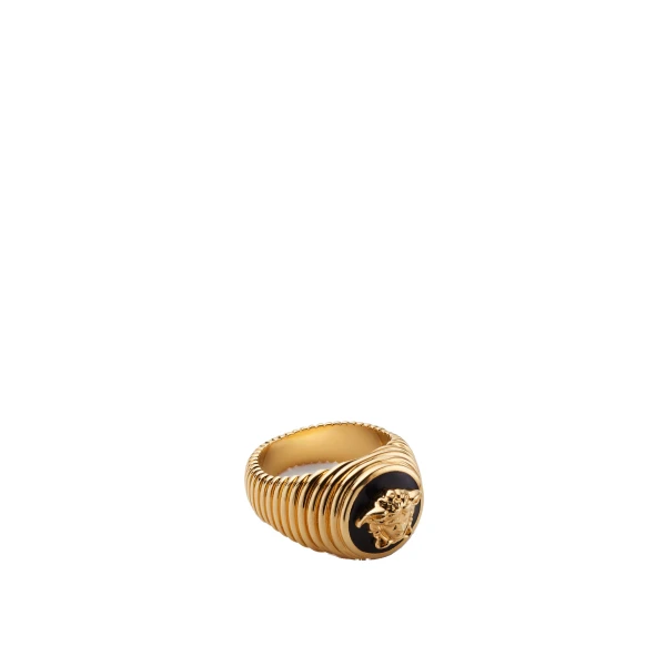 Medusa Ring in Black and Gold