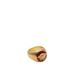Versace Medusa Ring in Red and Gold | Rings | Coveti