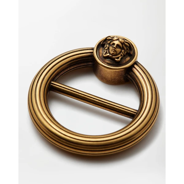 Versace Medusa Scarf Ring in Gold, view 3 | Brooches & Pins