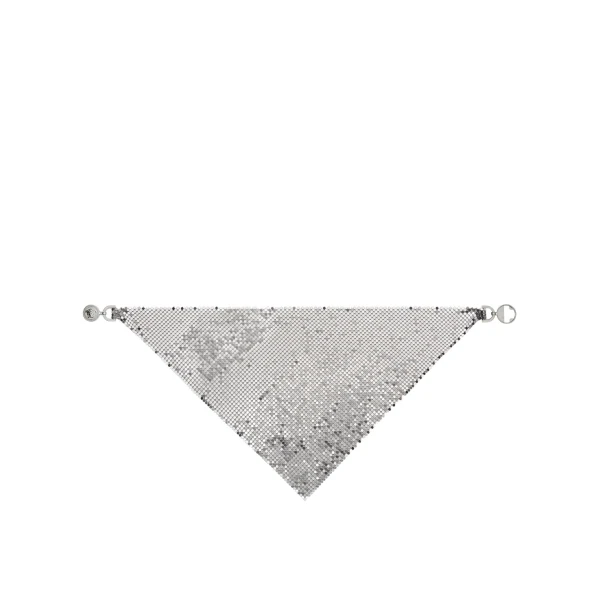 Metal Mesh Bandana Necklace in Silver