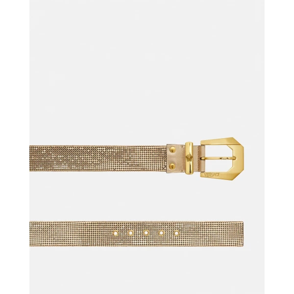 Versace Metal Mesh Belt 4 cm in Gold, view 2 | Belts