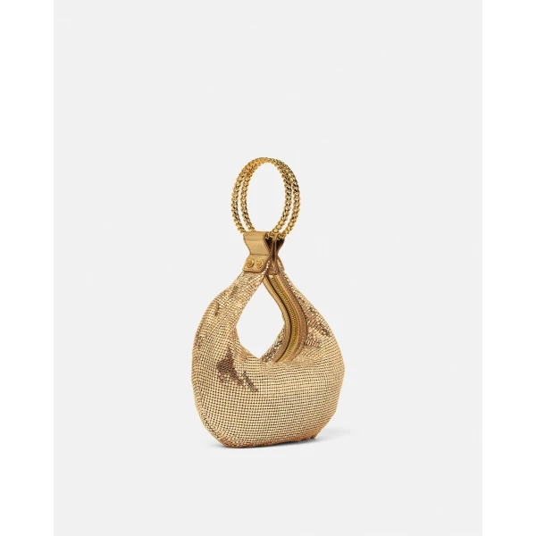 Versace Metal Mesh Mini Bag in Gold, view 2 | Mini Bags
