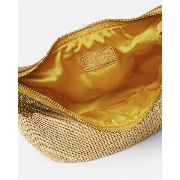 Versace Metal Mesh Mini Bag in Gold, view 3 | Mini Bags