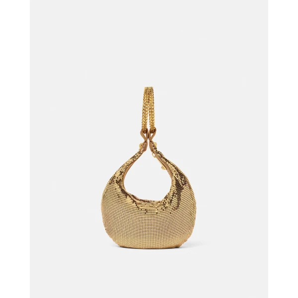 Versace Metal Mesh Mini Bag in Gold, view 5 | Mini Bags