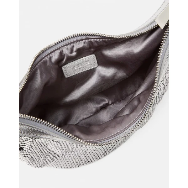 Versace Metal Mesh Mini Bag in Silver, view 4 | Mini Bags