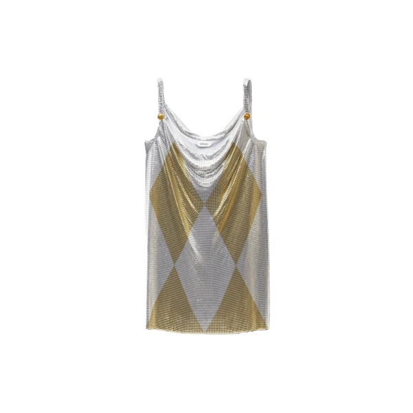 Versace Metal Mesh Mini Dress in Silver | Mini Dresses | Coveti