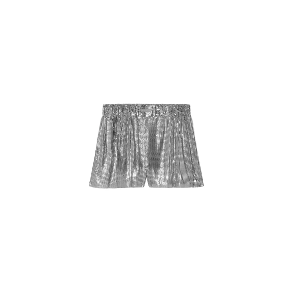 Metal Mesh Shorts in Silver