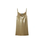 Versace Metal Mesh Slip Mini Dress in Gold | Mini Dresses | Coveti
