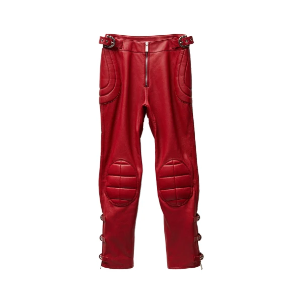 Nappa Biker Pants in Red