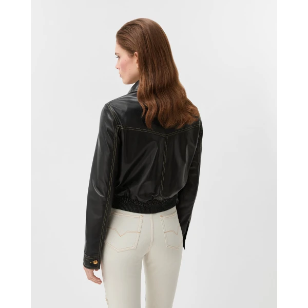 Versace Nappa Blouson in Black, view 3 | Leather Jackets